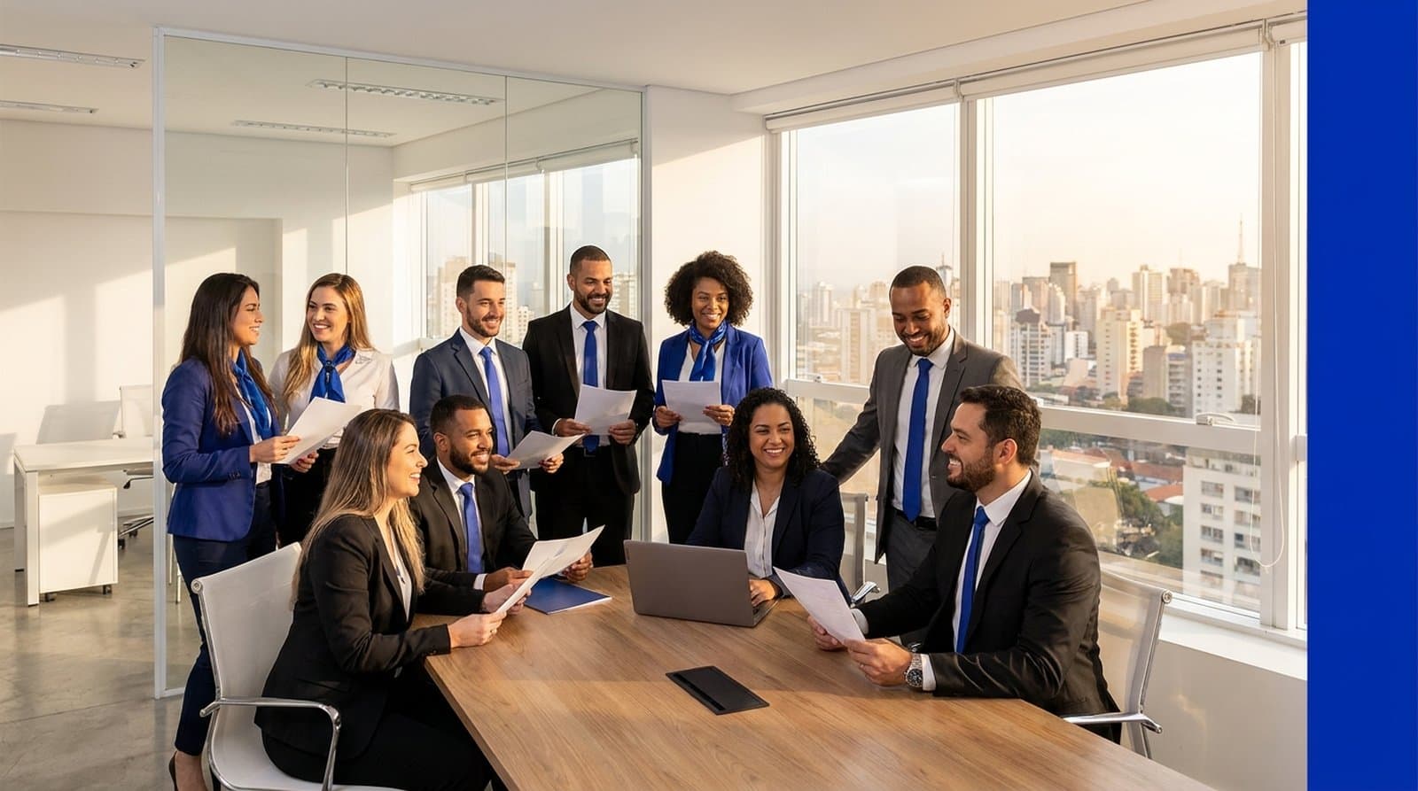 Equipe de líderes da MECCAH Contabilidade no escritório da Mooca, em São Paulo
